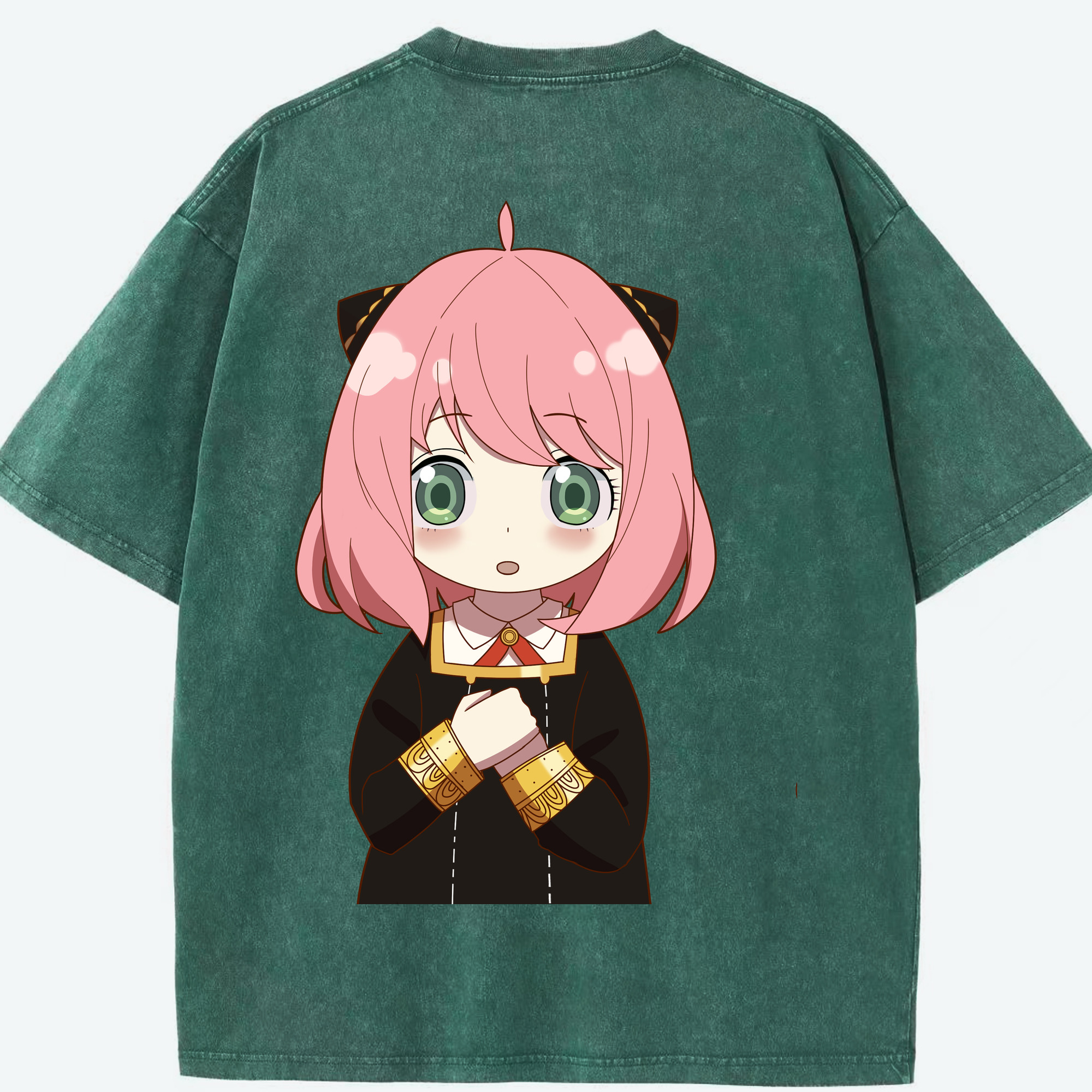 （画像用） SPY×FAMILY间谍家家酒 綿100% ヴィンテージ風 半袖Tシャツ（背面プリント）
